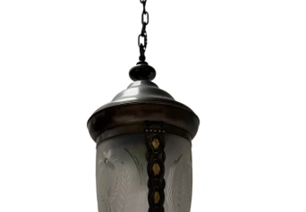 Art Nouveau Patinated Brass Hall Lantern, 1900s